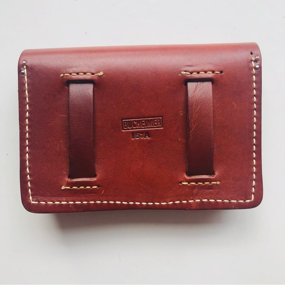 Bucheimer Leather Ammo Belt Pouch Holder Hunting Storage Case #157 A - Picture 2 of 6